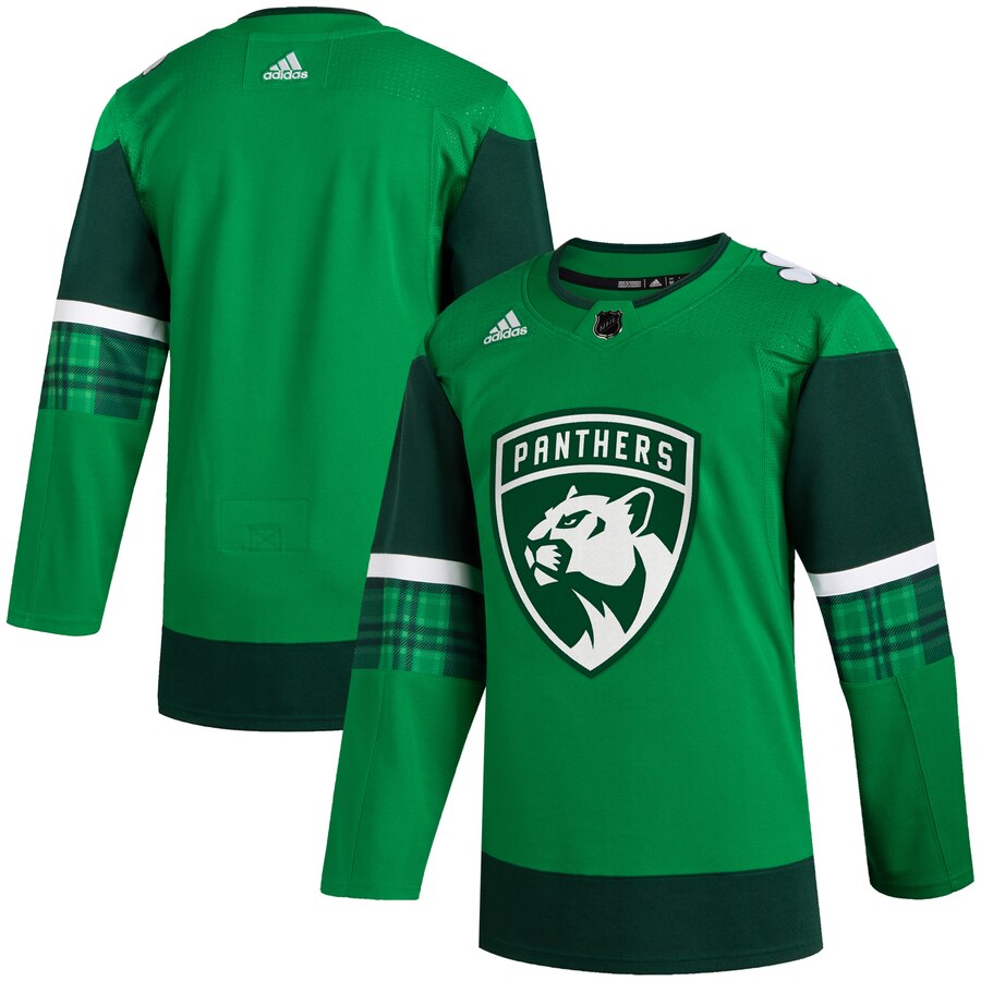 Cheap Florida Panthers Blank Men Adidas 2020 St. Patrick Day Stitched NHL Jersey Green